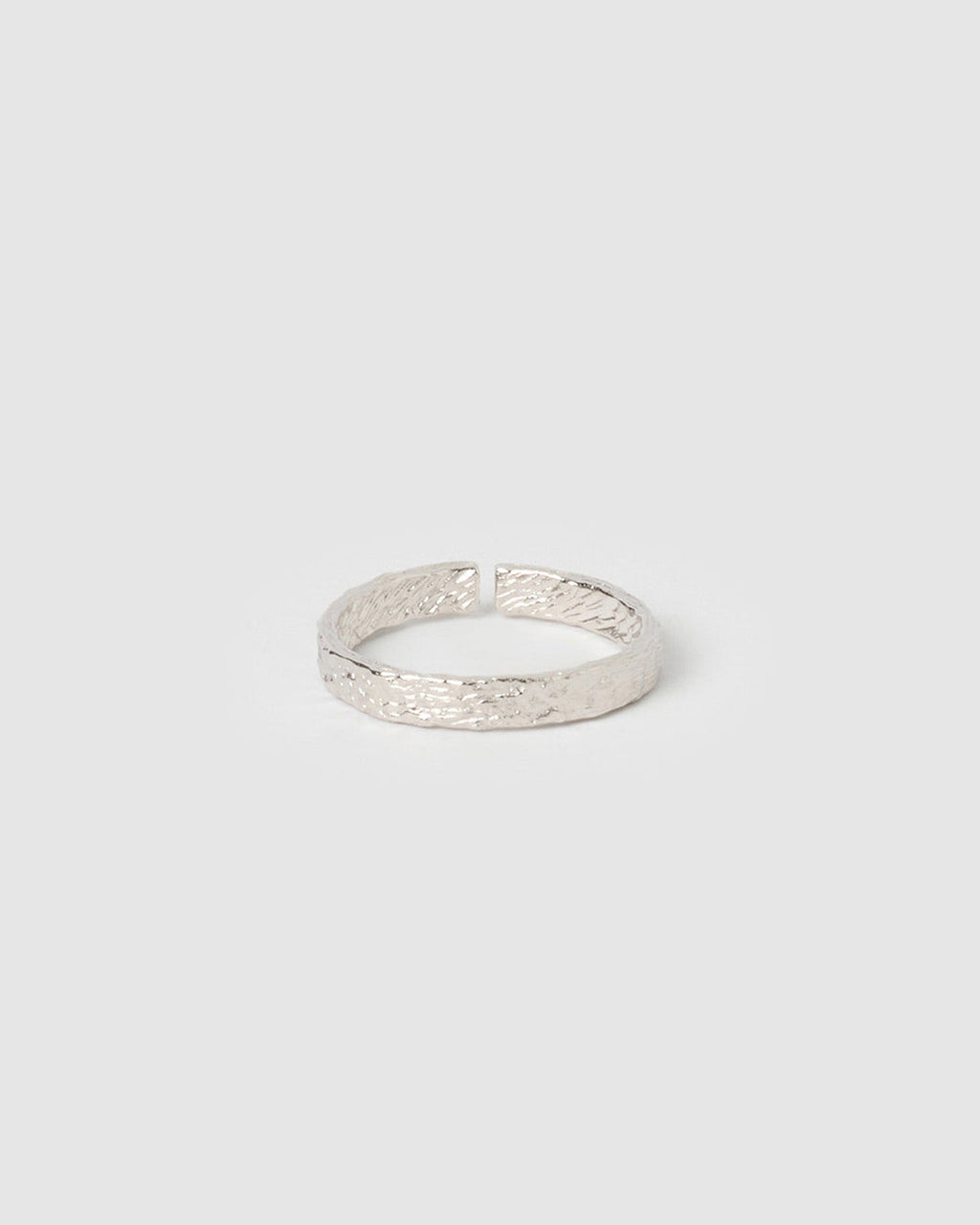 Eros Silver Textured Ring Small