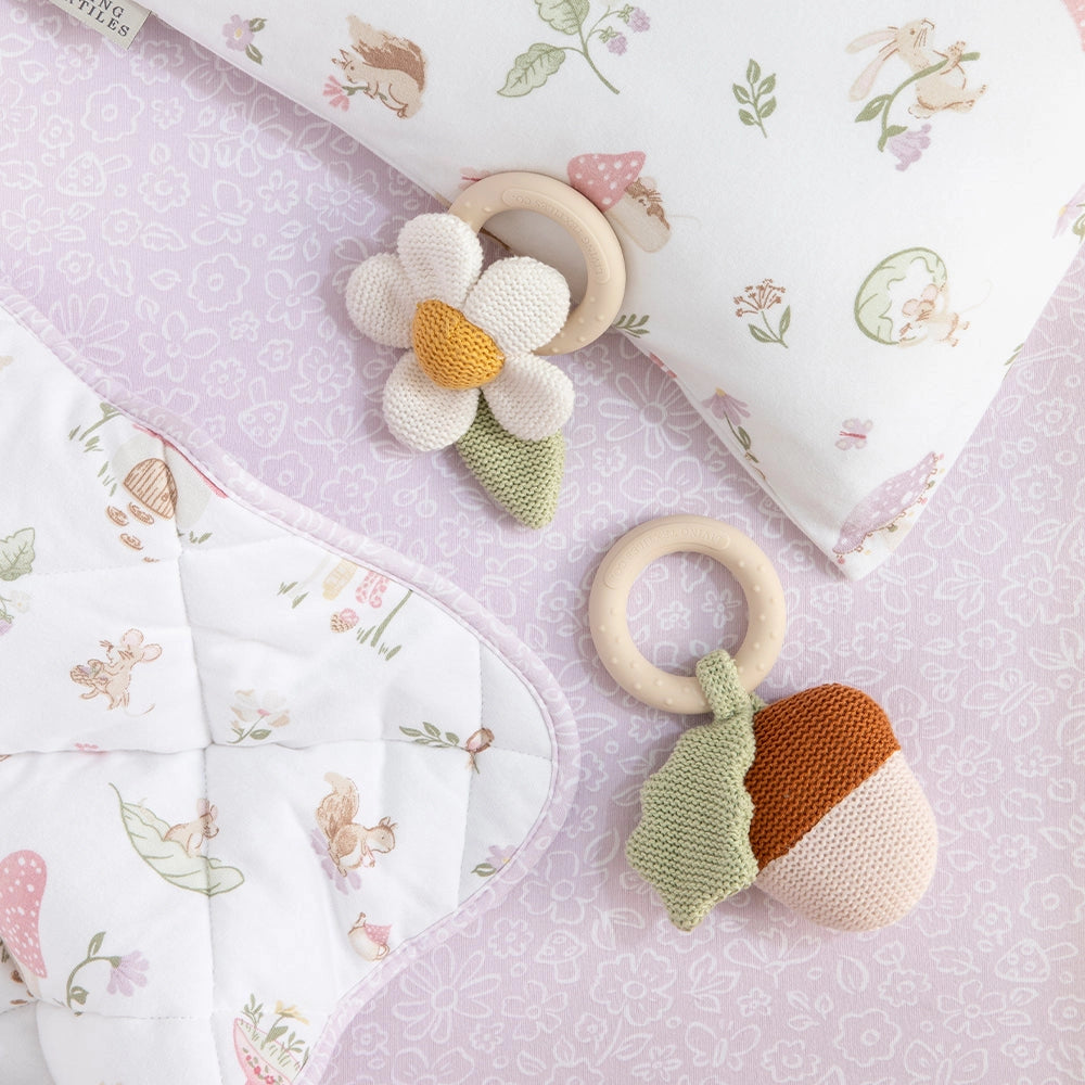 Daisy Teething Ring Rattle