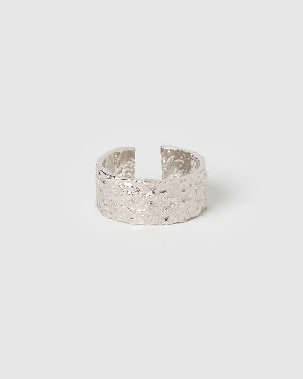 Eros Silver Textured Ring Large